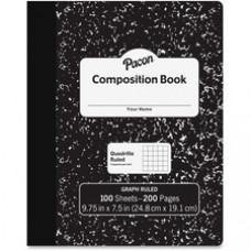 Pacon Composition Book - 100 Sheets - 200 Pages - Quad Ruled - 0.20
