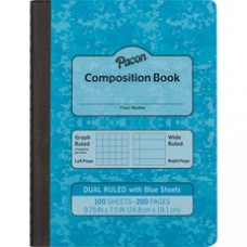 Pacon Dual Ruled Composition Book - 100 Sheets - 9.75