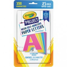 Pacon Self-Adhesive Paper Letters - Self-adhesive - Assorted Neon - Paper - 310 / Pack