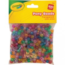 Pacon Crayola Pony Beads - Key Chain, Party, Classroom, Project, Necklace, Bracelet - 400 Piece(s) - 24 / Each - Assorted