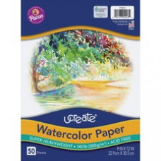 UCreate 140 lb. Watercolor Paper - 50 Sheets - 140 lb Basis Weight - 300 g/m² Grammage - 9