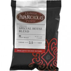 PapaNicholas Special House Blend Ground Coffee - Regular - Arabica, Special House Blend - Light/Mild - 2.5 oz - 18 / Carton
