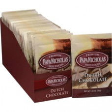 PapaNicholas Premium Hot Cocoa - Dutch Chocolate - Regular - Dutch Chocolate - 1.3 oz Per Carton - 24 Packet - 24 / Carton