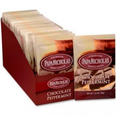 PapaNicholas Chocolate Peppermint Hot Cocoa - Regular - Hot Cocoa, Chocolate Peppermint - 24 Packet - 24 / Carton