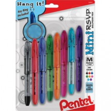 Pentel Mini R.S.V.P. Ballpoint Pens - Medium Pen Point - Assorted - 8 / Pack