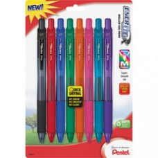 Pentel EnerGel-X Retractable Gel Pens - Medium Pen Point - 0.7 mm Pen Point Size - Refillable - Assorted Gel-based Ink - Assorted Barrel - 8 / Pack