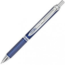Pentel EnerGel Alloy Retractable Gel Pen - Medium Pen Point - 0.7 mm Pen Point Size - Refillable - Black Gel-based Ink - Blue Metal Barrel - 1 / Each