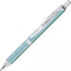 Pentel EnerGel Alloy Retractable Gel Pens - Medium Pen Point - 0.7 mm Pen Point Size - Refillable - Black Gel-based Ink - Aqua Marine Aluminum Alloy Barrel - 1 Each