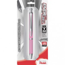 Pentel EnerGel Alloy Retractable Gel Pens - Medium Pen Point - 0.7 mm Pen Point Size - Refillable - Black Gel-based Ink - Metallic Pink Aluminum Alloy Barrel - 1 / Pack