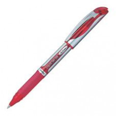 Pentel EnerGel Deluxe Liquid Gel Pen - Medium Pen Point - 0.7 mm Pen Point Size - Refillable - Red Gel-based Ink - Silver Barrel - 1 Each