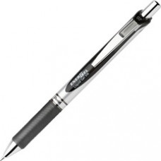 Pentel EnerGel RTX Liquid Gel Pen - Medium Pen Point - 0.7 mm Pen Point Size - Refillable - Black Gel-based Ink - Silver Barrel - 1 Each