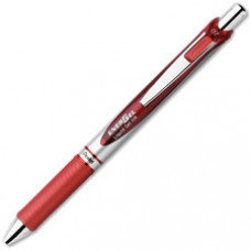 Pentel EnerGel RTX Liquid Gel Pens - Medium Pen Point - 0.7 mm Pen Point Size - Refillable - Red Gel-based Ink - Silver Barrel - Stainless Steel, Metal Tip - 1 Dozen