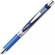 Pentel EnerGel RTX Liquid Gel Pens - Medium Pen Point - 0.7 mm Pen Point Size - Refillable - Blue Gel-based Ink - Silver Barrel - Stainless Steel, Metal Tip - 1 Dozen