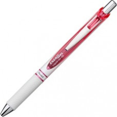 Pentel EnerGel Pink BCA Ribbon Pearl Retractable Liquid Gel Pen - Medium Pen Point - 0.7 mm Pen Point Size - Needle Pen Point Style - Refillable - Pink - Pearl White Barrel - 1 Each