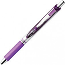 Pentel EnerGel RTX Liquid Gel Pen - Medium Pen Point - 0.7 mm Pen Point Size - Refillable - Violet Gel-based Ink - Silver Barrel - 1 Each