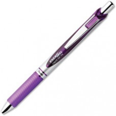 Pentel EnerGel RTX Liquid Gel Pens - Medium Pen Point - 0.7 mm Pen Point Size - Refillable - Violet Gel-based Ink - Silver Barrel - Stainless Steel, Metal Tip - 1 Dozen