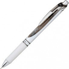 Pentel EnerGel Pearl Retractable Liquid Gel Pen - Fine Pen Point - 0.5 mm Pen Point Size - Needle Pen Point Style - Refillable - Black Gel-based Ink - Pearl White Barrel - 1 Each