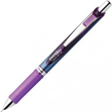 Pentel EnerGel RTX Liquid Gel Pen - Fine Pen Point - 0.5 mm Pen Point Size - Needle Pen Point Style - Refillable - Violet Gel-based Ink - Blue Stainless Steel Barrel - 1 Each