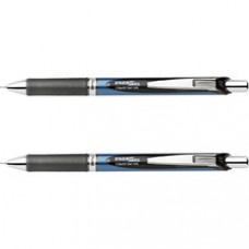 Pentel EnerGel RTX Liquid Gel Pens - Medium Pen Point - 0.7 mm Pen Point Size - Needle Pen Point Style - Refillable - Black Gel-based Ink - Blue Barrel - 2 / Pack