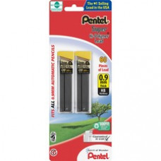 Pentel Super Hi-Polymer 0.9mm Lead Refill - 0.9 mmBold Point - HB - Black - 60 / Pack