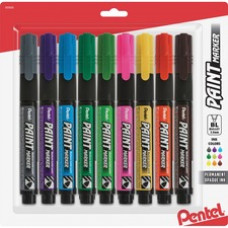 Pentel Opaque Bullet Tip Paint Markers - 0.3 mm Marker Point Size - Bullet Marker Point Style - Assorted - 9 / Pack