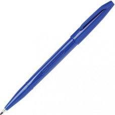 Pentel Fiber-tipped Sign Pens - Bold Pen Point - Blue Water Based Ink - 12 / Dozen