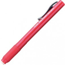 Pentel Rubber Grip Clic Eraser - Lead Pencil - Refillable - Pen - Retractable, Latex-free Grip, Pocket Clip, Ghost Resistant, Non-abrasive - 1Each - Red