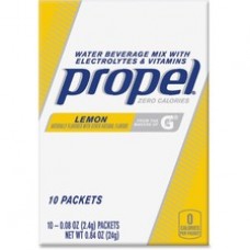 Propel Water Beverage Mix Packets with Electrolytes and Vitamins - Powder - Lemon Flavor - 0.08 oz - 120 / Carton