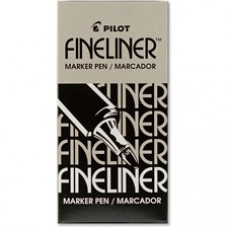 Pilot Fineliner Markers - Fine Pen Point - 0.7 mm Pen Point Size - Black - Acrylic Fiber Tip - 12 / Box