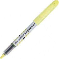 Pilot Spotliter Supreme Highlighters - Chisel Marker Point Style - Fluorescent Yellow - White Barrel - 1 Dozen