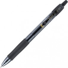 Pilot G2 Retractable Gel Ink Rollerball Pens - Fine Pen Point - 0.7 mm Pen Point Size - Refillable - Black Gel-based Ink - Clear Barrel - 12 / Dozen