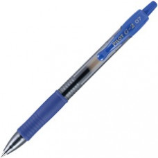 Pilot G2 Retractable Gel Ink Rollerball Pens - Fine Pen Point - 0.7 mm Pen Point Size - Refillable - Blue Gel-based Ink - Clear Barrel - 12 / Dozen