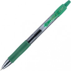Pilot G2 Retractable Gel Ink Rollerball Pens - Fine Pen Point - 0.7 mm Pen Point Size - Refillable - Green Gel-based Ink - Clear Barrel - 12 / Dozen