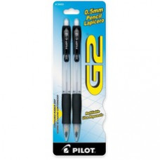 Pilot G2 Mechanical Pencils - 0.5 mm Lead Diameter - Refillable - Black, Clear Barrel - 2 / Pack