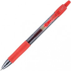 Pilot G2 Retractable Gel Ink Rollerball Pens - Fine Pen Point - 0.7 mm Pen Point Size - Refillable - Red Gel-based Ink - 1 Dozen