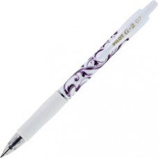 Pilot G2 Fashion Roller Gel Pen - Fine Pen Point - 0.7 mm Pen Point Size - Retractable - Purple Gel-based Ink - White Barrel - 1 Dozen