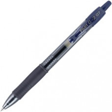 Pilot G2 Retractable Gel Ink Rollerball Pens - Fine Pen Point - 0.7 mm Pen Point Size - Refillable - Navy Blue Gel-based Ink - Clear Barrel - 12 / Dozen