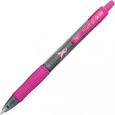 Pilot G2 Breast Cancer Awareness Gel Pen - Fine Pen Point - 0.7 mm Pen Point Size - Refillable - Black Gel-based Ink - Pink Barrel - 12 / Dozen