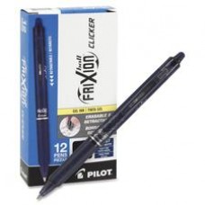 Pilot FriXion .7mm Clicker Erasable Gel Pens - Fine Pen Point - 0.7 mm Pen Point Size - Refillable - Navy Blue Gel-based Ink - Navy Blue Barrel - 12 / Dozen
