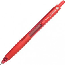 Pilot BeGreen G-Knock Retractable Gel Ink Pens - Fine Pen Point - 0.7 mm Pen Point Size - Refillable - Red Gel-based Ink - Red Barrel - 12 / Dozen