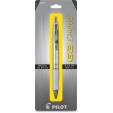 Pilot G2 Limited Retractable Gel Roller Pens - Fine Pen Point - 0.7 mm Pen Point Size - Refillable - Black Gel-based Ink - Silver Metal Barrel - 1 Each