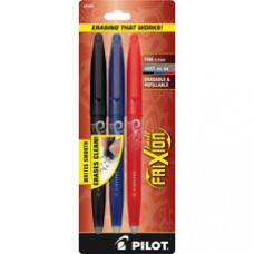 Pilot FriXion Ball Erasable Gel Pens - Fine Pen Point - 0.7 mm Pen Point Size - Black, Blue, Red Gel-based Ink - 3 / Pack