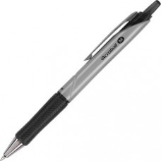 Pilot Acroball Pro Hybrid Ink Ballpoint Pen - Medium Pen Point - 1 mm Pen Point Size - Refillable - Black Advanced Ink Ink - Silver Barrel - 1 Each