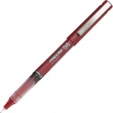 Pilot Precise V5 Extra-Fine Premium Capped Rolling Ball Pens - Extra Fine Pen Point - 0.5 mm Pen Point Size - Red - Red Plastic Barrel - 12 / Dozen