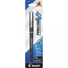 Pilot Precise V7 Fine Premium Capped Rolling Ball Pens - Fine Pen Point - 0.7 mm Pen Point Size - Black - Black Plastic Barrel - 1 / Pack
