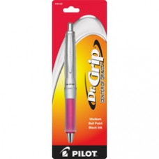 Pilot Dr. Grip Center of Gravity Retractable Ballpoint Pens - Medium Pen Point - 1 mm Pen Point Size - Refillable - Black - Pink Barrel - 1 Each