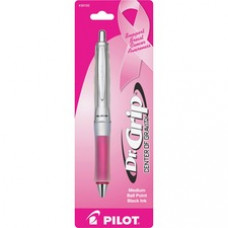 Pilot Dr. Grip Center of Gravity Pink BCA Pen - Medium Pen Point - 1 mm Pen Point Size - Refillable - Black - Pink Barrel - 1 Each