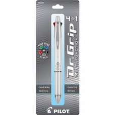 Pilot Dr. Grip Multi 4Plus1 Retractable Pen/Pencil - Fine Pen Point - 0.7 mm Pen Point Size - 2HB Pencil Grade - 0.5 mm Lead Size - Refillable - Black, Blue, Red, Green Ink - White Barrel - 1 Pack