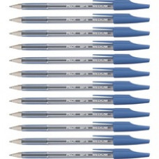 Pilot Better BP-S Ball Stick Pens - Medium Pen Point - 1 mm Pen Point Size - Refillable - Blue - Crystal, Clear Barrel - 1 Dozen