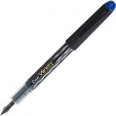 Pilot Varsity Disposable Fountain Pens - Medium Pen Point - Blue - Silver, Black Barrel - 1 Each